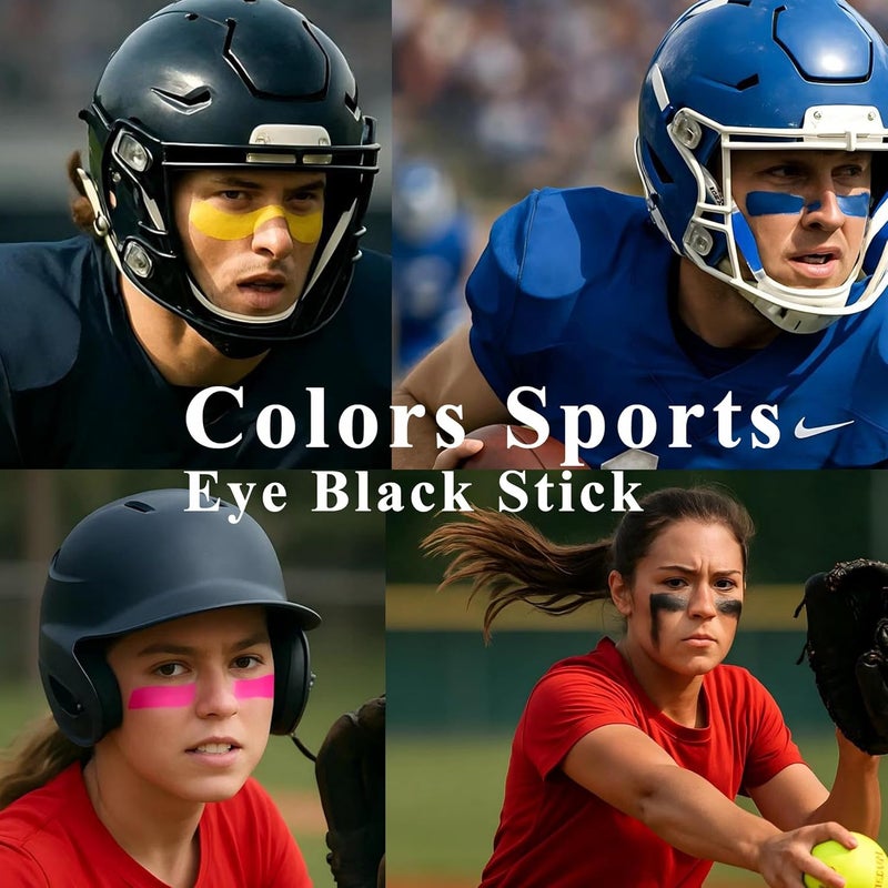 Wismee Eye Black Stick, 12pcs Multi-Colors Anti-Glare Under Eye Black Sports Grease Stick Set for Baseball Softball Soccer Lacrosse Hockey Athletes Sports Training, Sweat-Proof & Long Lasting - Image 2